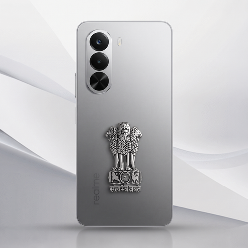 Realme P4X 5G Compatible Satyamev Jayate 3D Metal Emblem Sticker