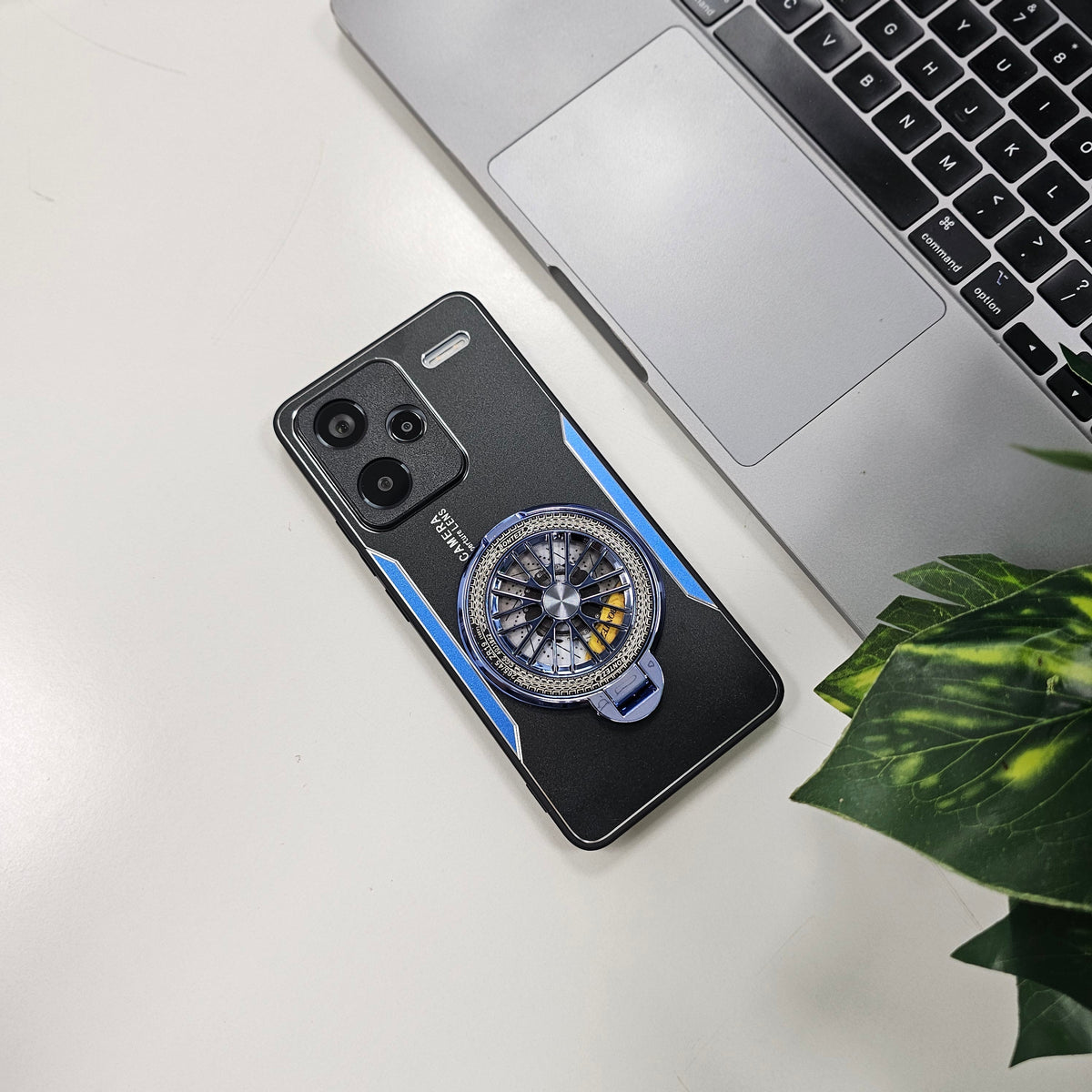 Redmi Note 13 Pro+ 5G Best Selling Stress Buster Wheel Aluminium Metal Scratch Resistant Back Case
