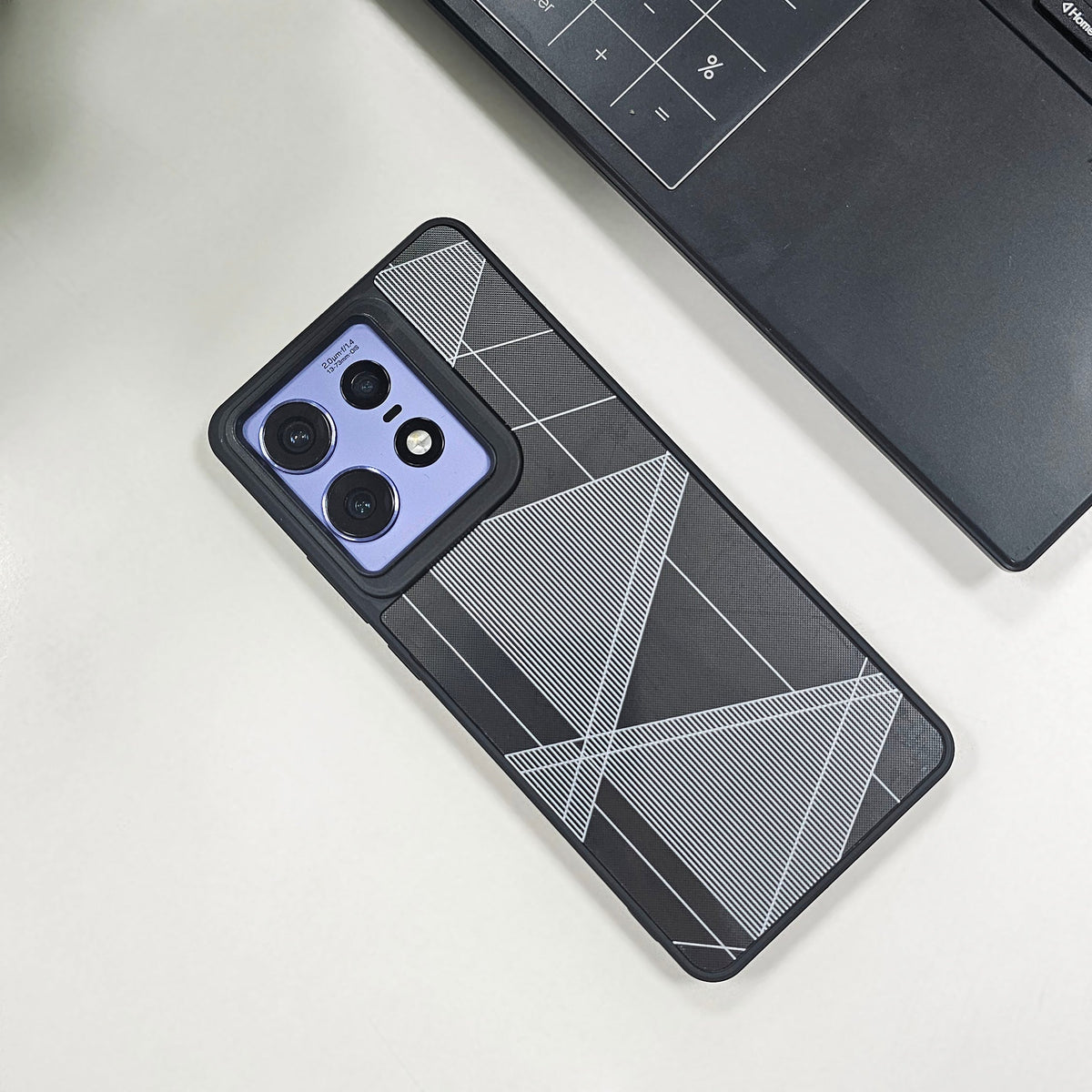 Motorola Edge 50 Pro 5G Triangle Pattern Matte Back Shockproof Case