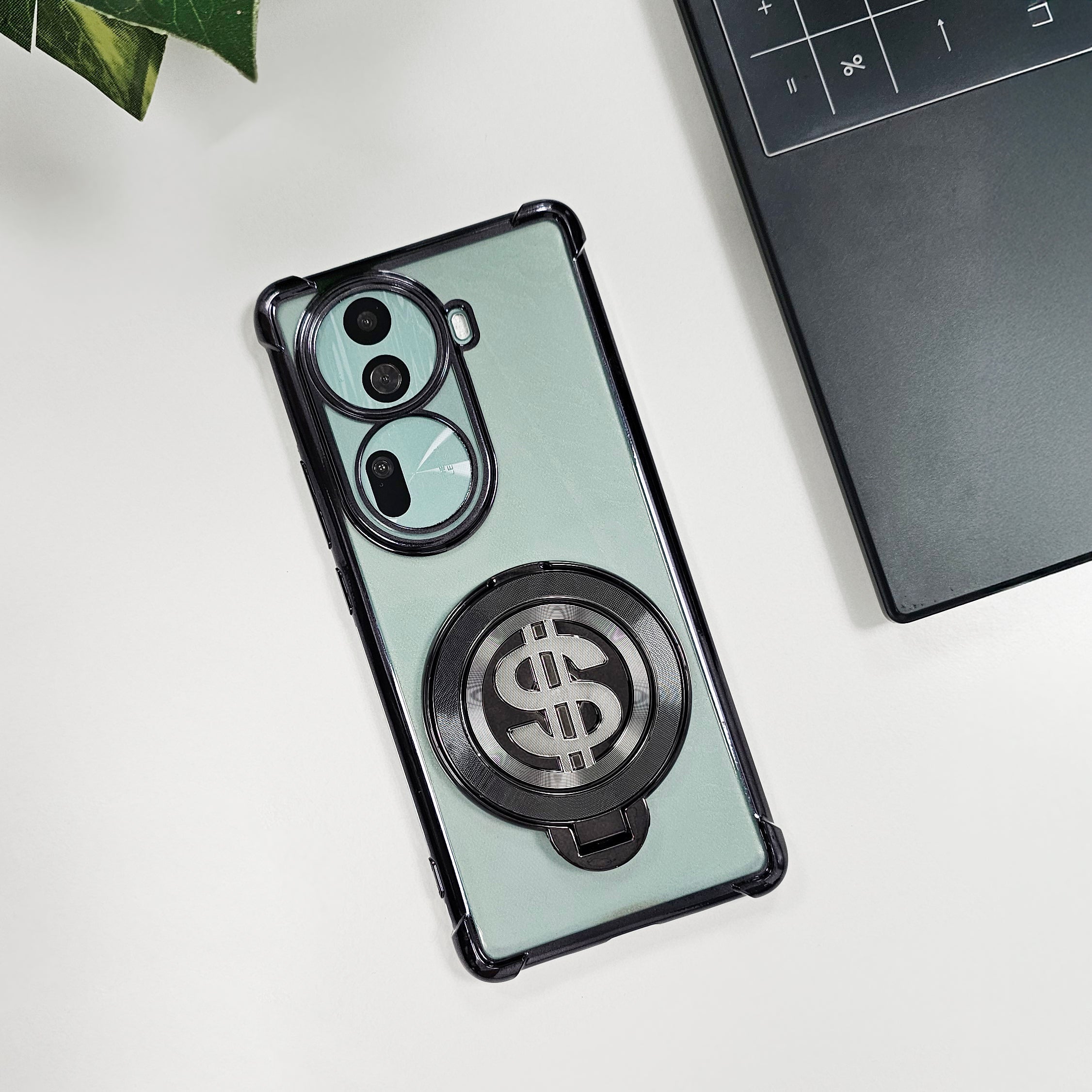 Oppo Reno 11 Pro 5G Four Corner Airbags 100% Original Astro Money Magnet Rotating Dollar Case