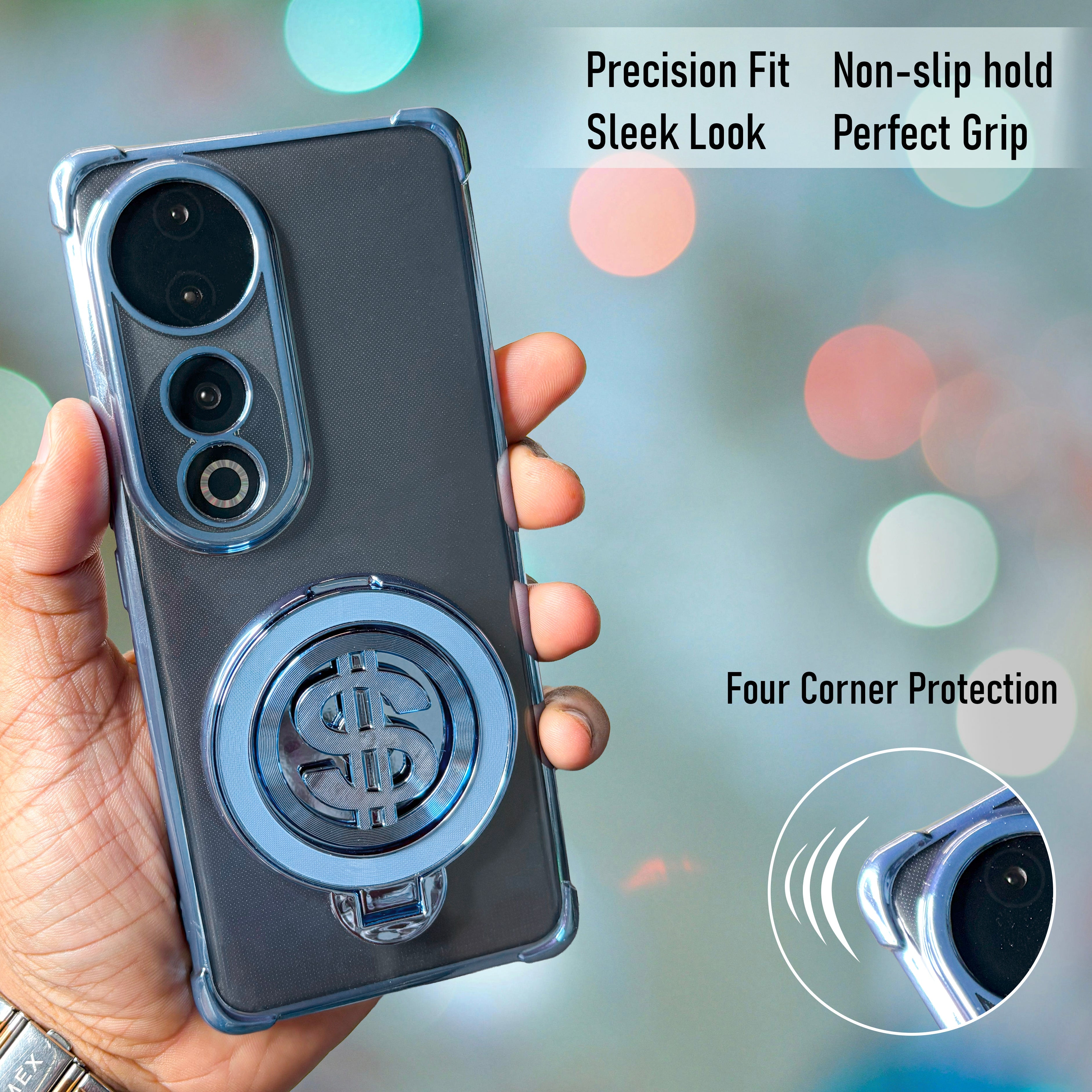 Vivo V40 Pro 5G Four Corner Airbags 100% Original Astro Money Magnet Rotating Dollar Case