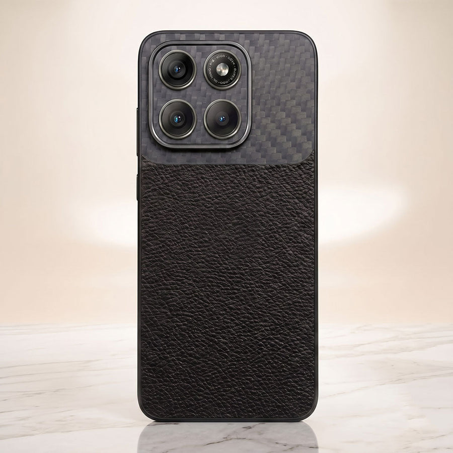 Motorola Edge 70 5G Carbon Fiber Leather Hybrid Phone Case