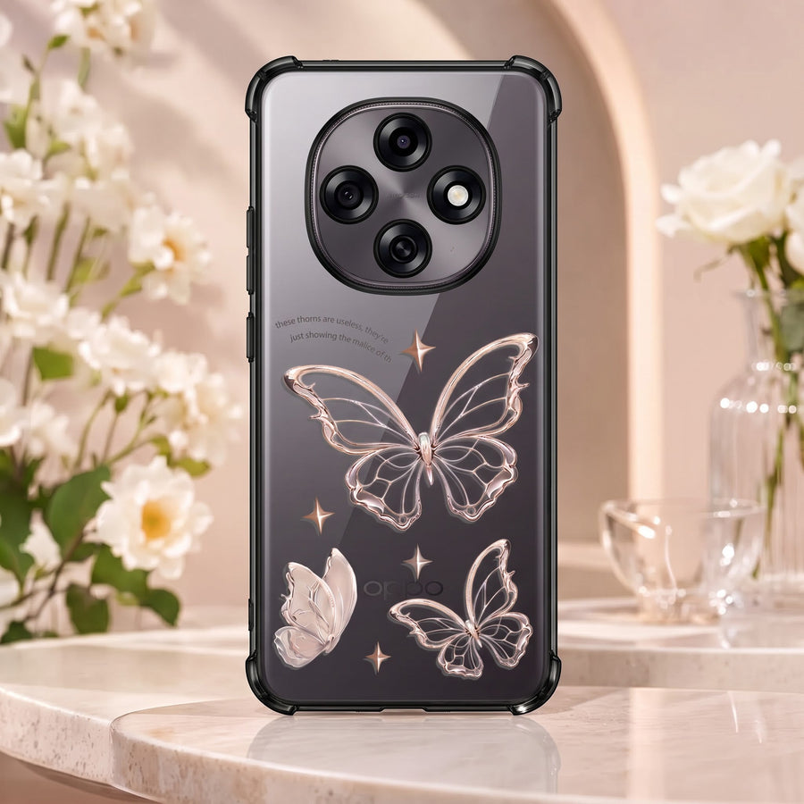 Oppo F31 Pro 5G Transparent Butterfly Anti-Yellow Airbag Cover