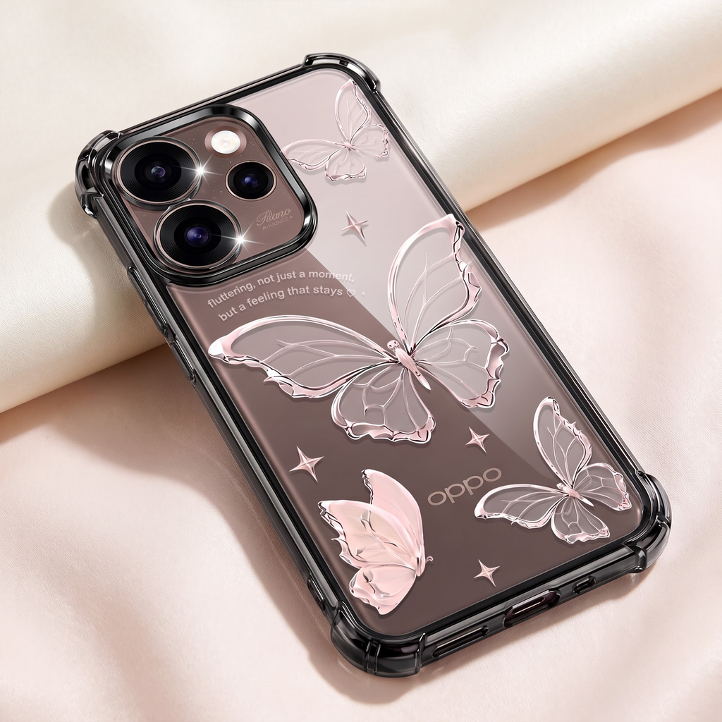 Oppo Reno 15 Pro Mini 5G Transparent Butterfly Anti-Yellow Airbag Cover
