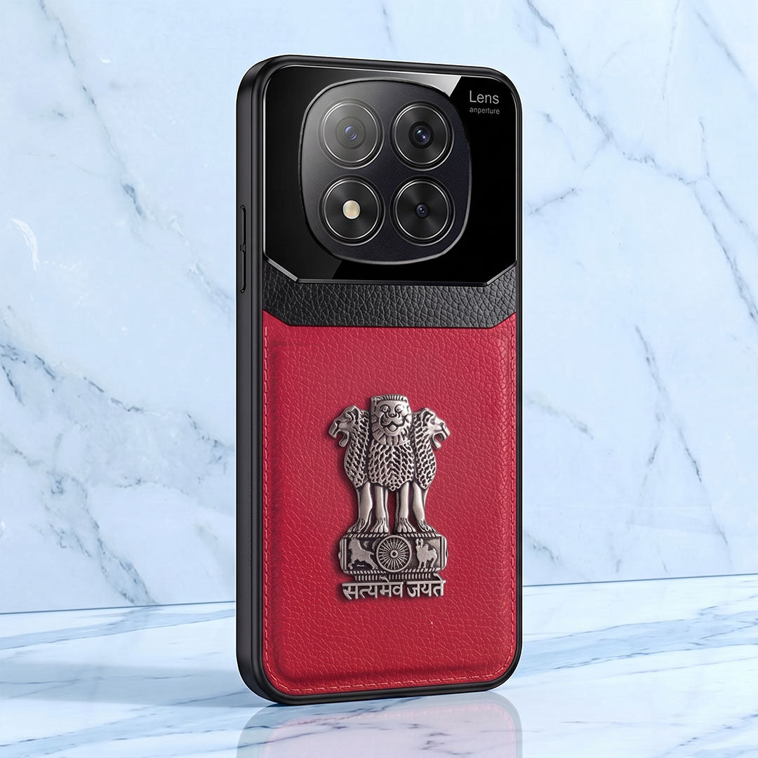 Redmi Note 14 Pro+ 5G Satyamev Jayate 3D Metal Leather Back Case
