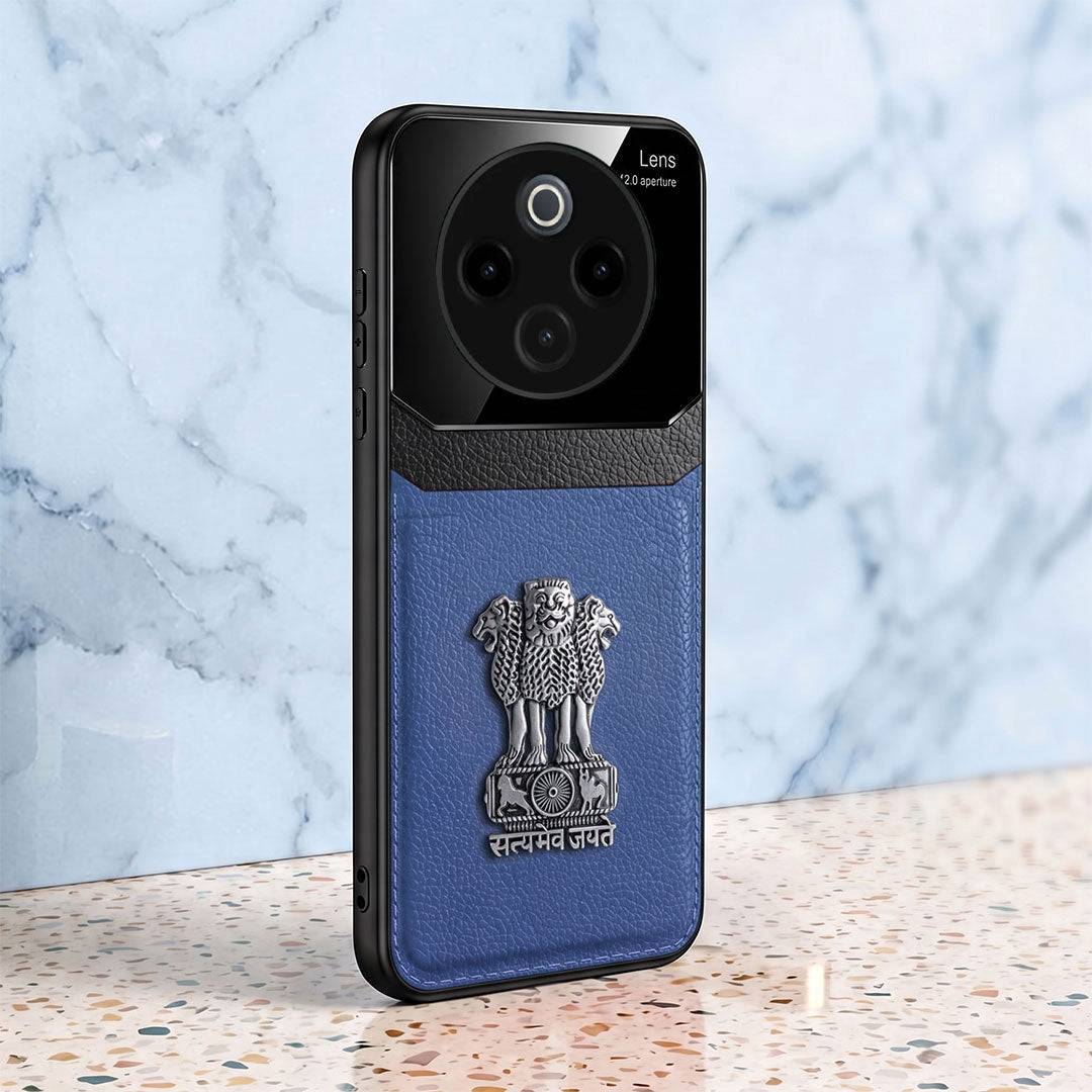 Vivo T4 5G Satyamev Jayate 3D Metal Leather Back Case
