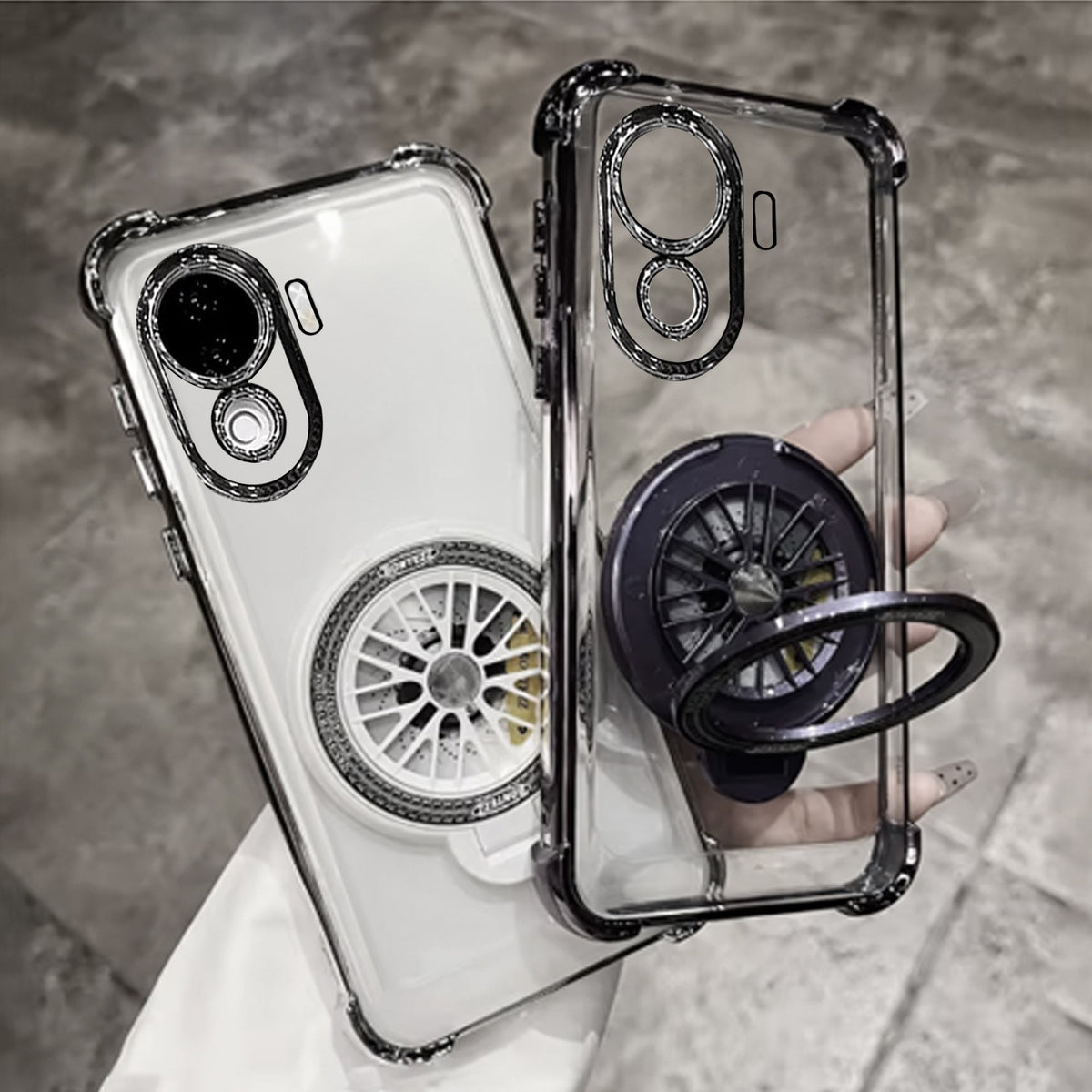 Vivo V40e 5G Premium Stress Buster Wheel Rotating Shockproof Airbags Case