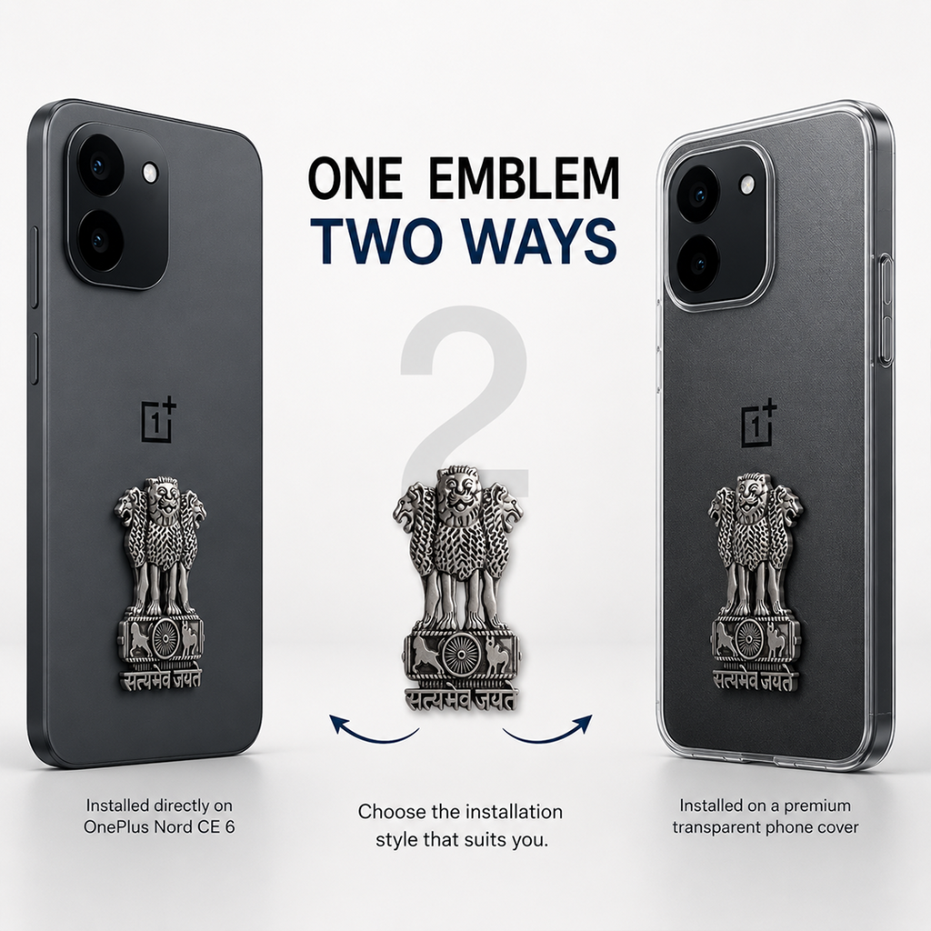 OnePlus Nord CE6 5G Compatible Satyamev Jayate 3D Metal Emblem Sticker