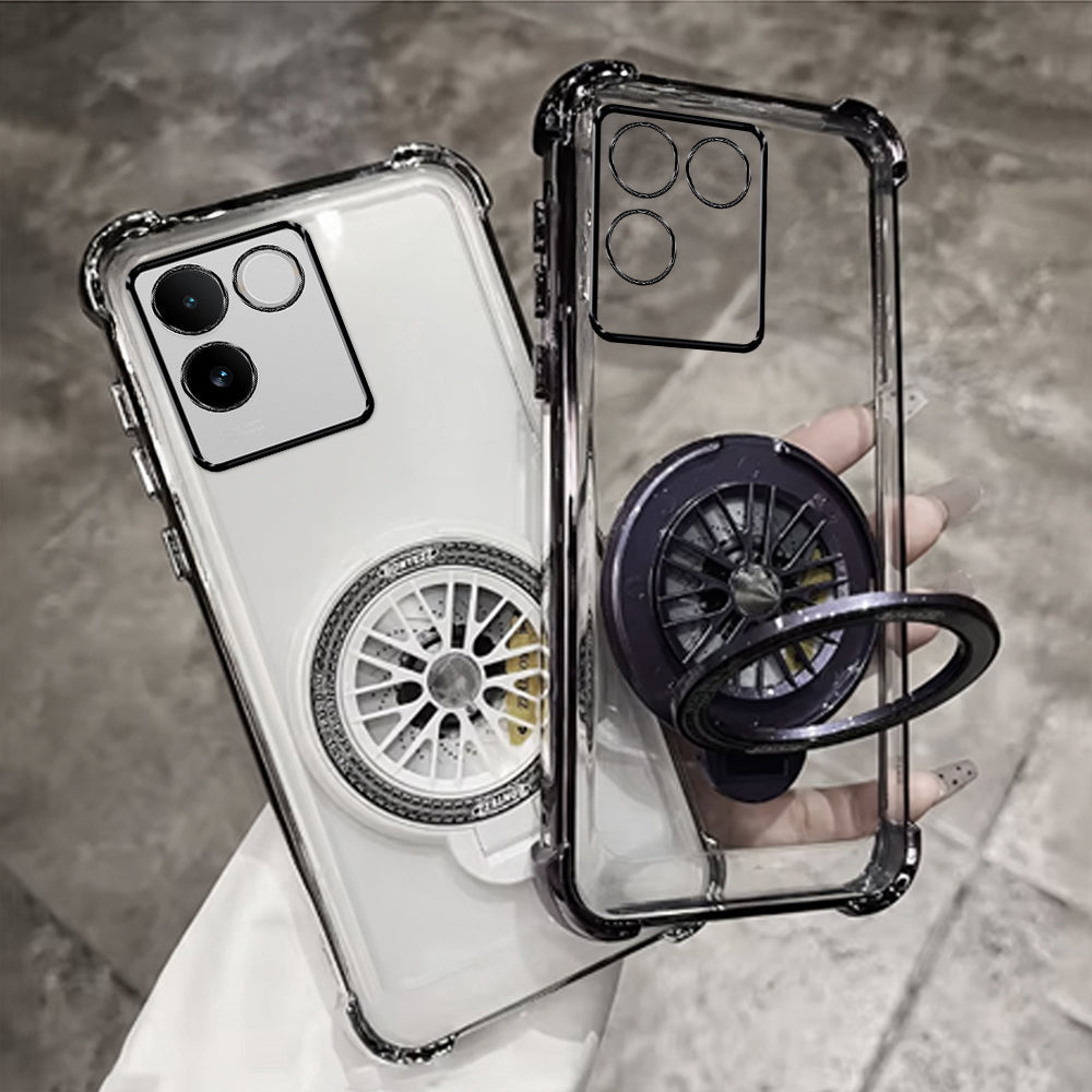 Vivo T2 Pro 5G Premium Stress Buster Wheel Rotating Shockproof Airbags Case