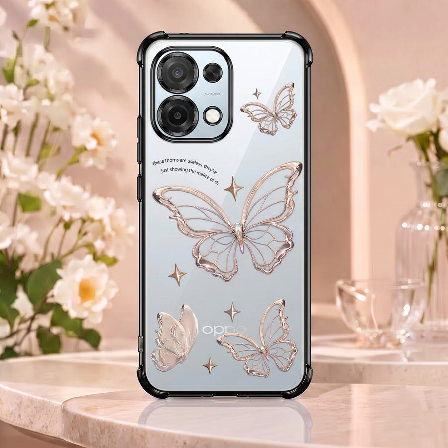 Oppo F31 5G Transparent Butterfly Anti-Yellow Airbag Cover