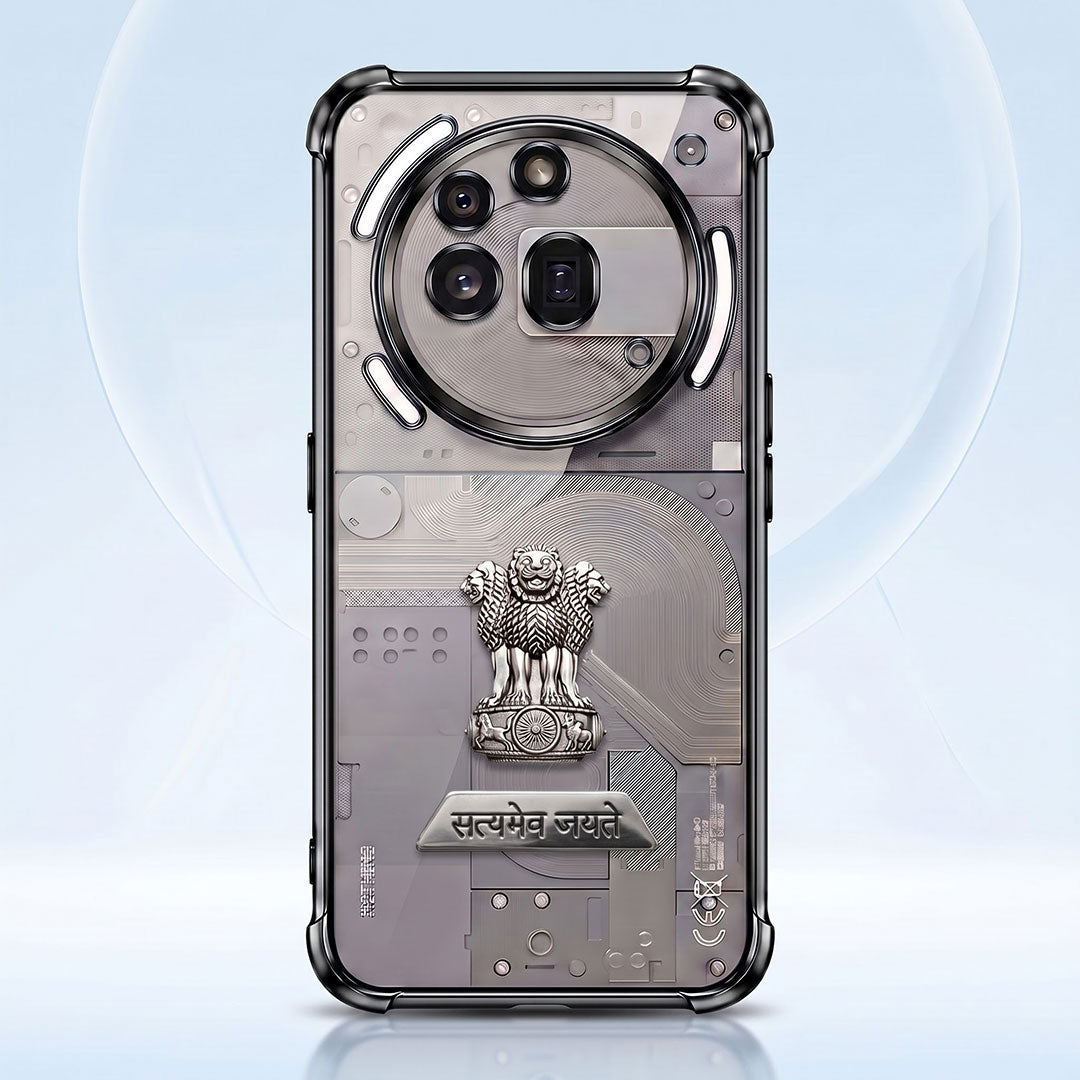 Nothing Phone 3a Pro 5G Satyamev Jayate 2-in-1 Emblem Transparent Shockproof Airbag Case