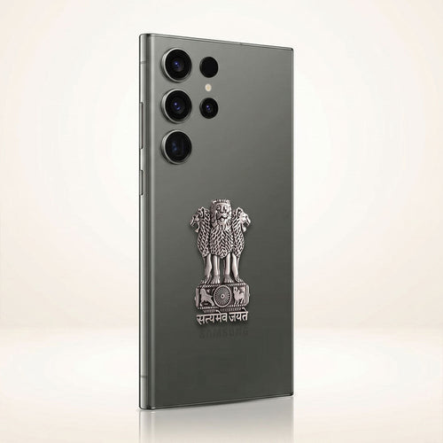 Samsung S23 Ultra 5G Compatible Satyamev Jayate 3D Metal Emblem Sticker