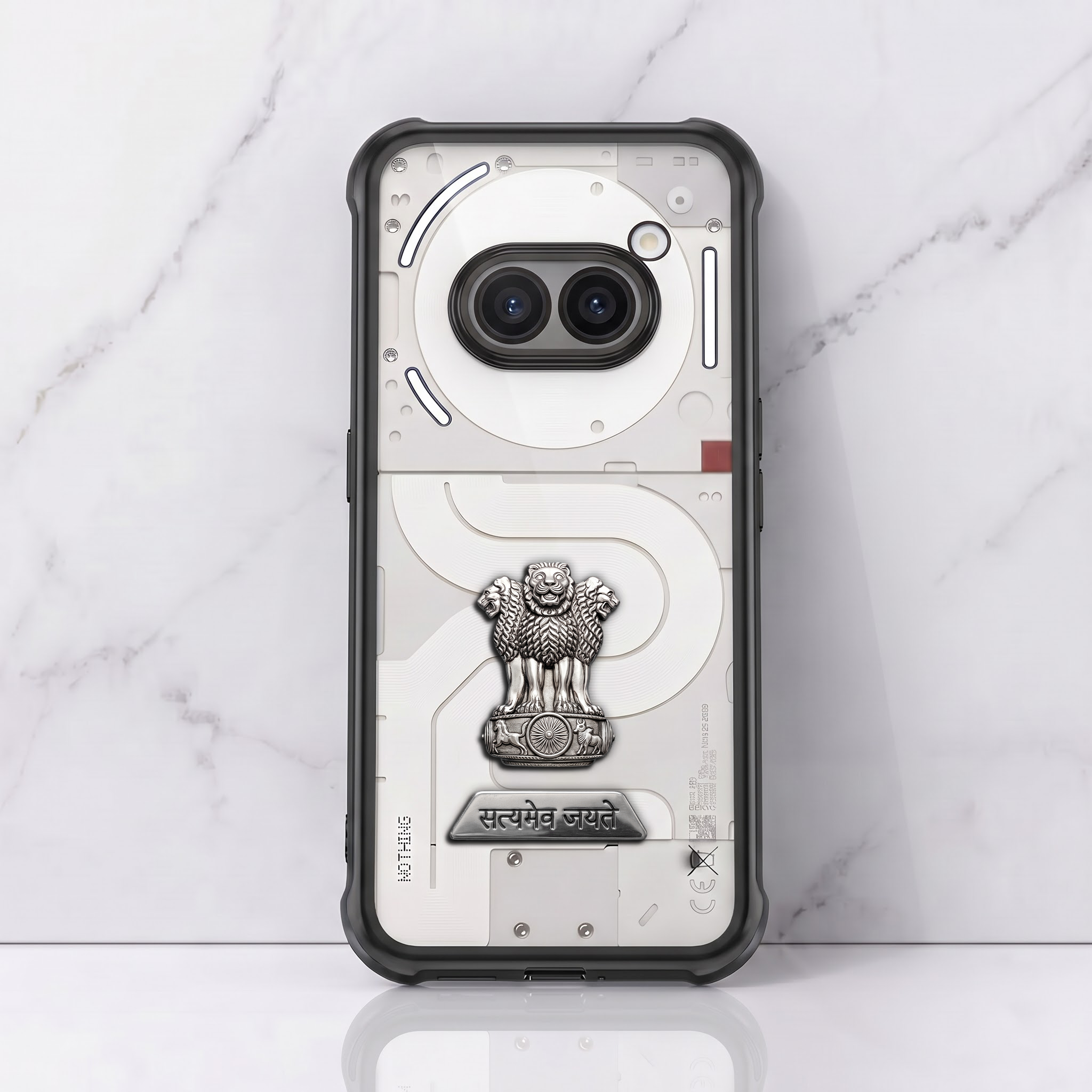 Nothing Phone 2a 5G Satyamev Jayate 2-in-1 Emblem Transparent Shockproof Airbag Case