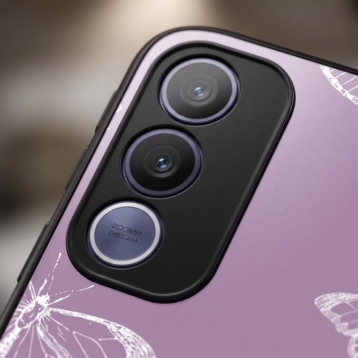 Vivo V70 FE Lavender Butterfly Floral Printed Back Cover