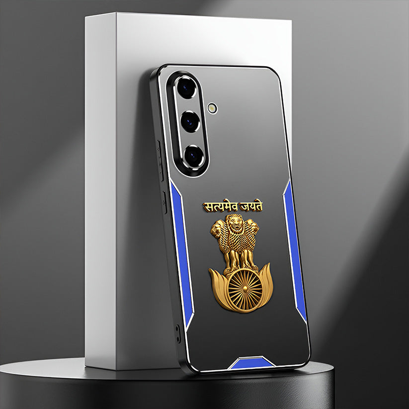 Samsung Galaxy A56 5G Satyamev Jayate 3D Metal Aluminium Back Case