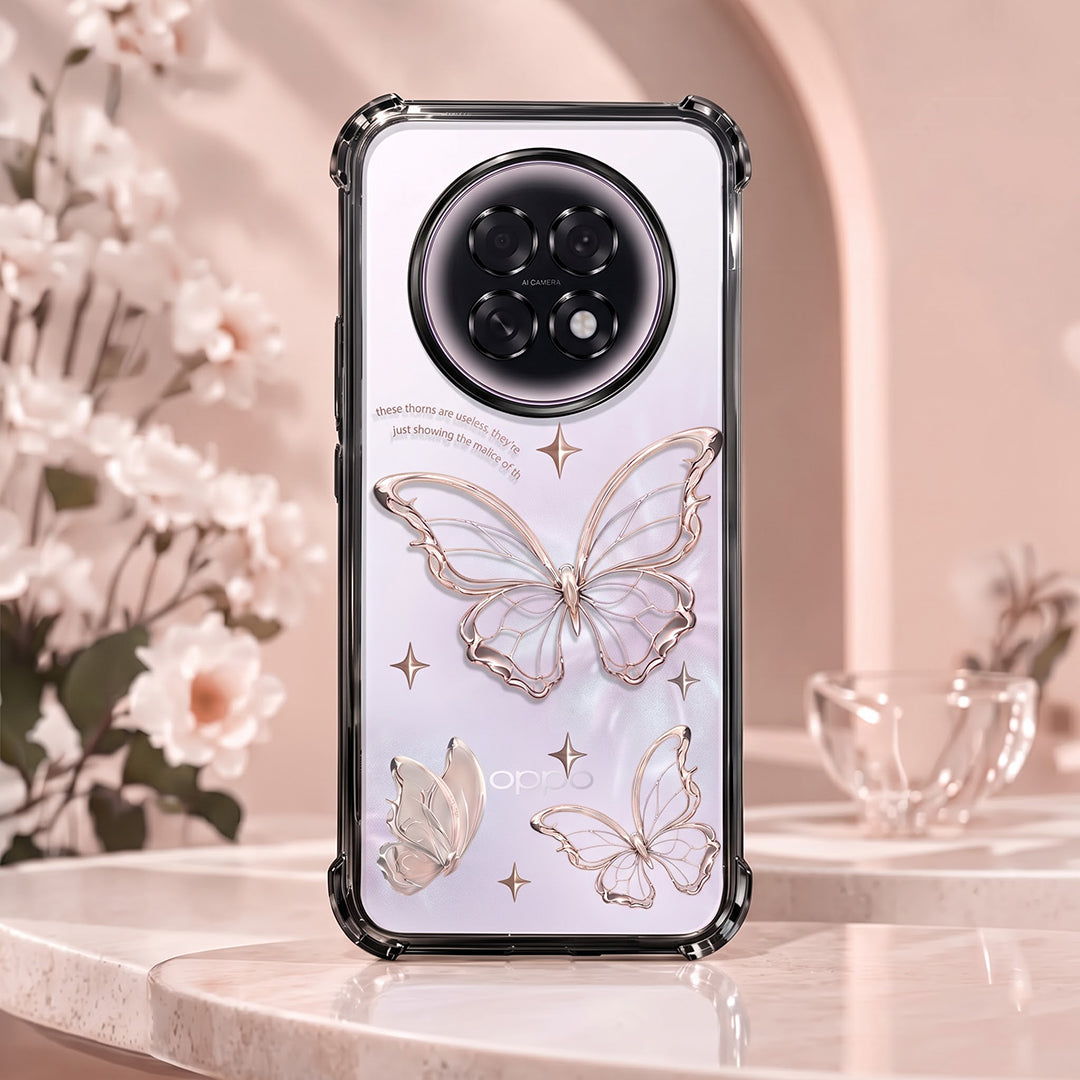 Oppo F31 Pro+ 5G Transparent Butterfly Anti-Yellow Airbag Cover