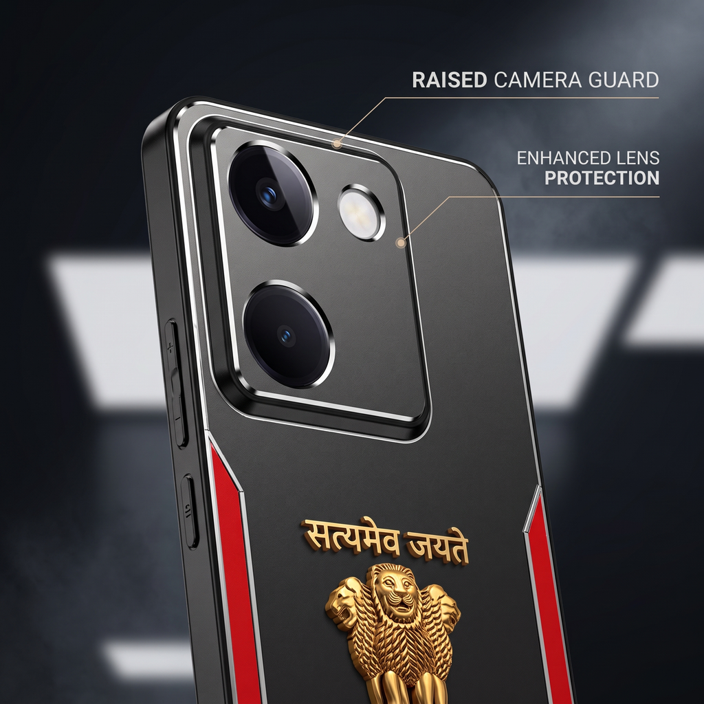 Vivo Y200 Pro 5G Satyamev Jayate 3D Metal Aluminium Back Case
