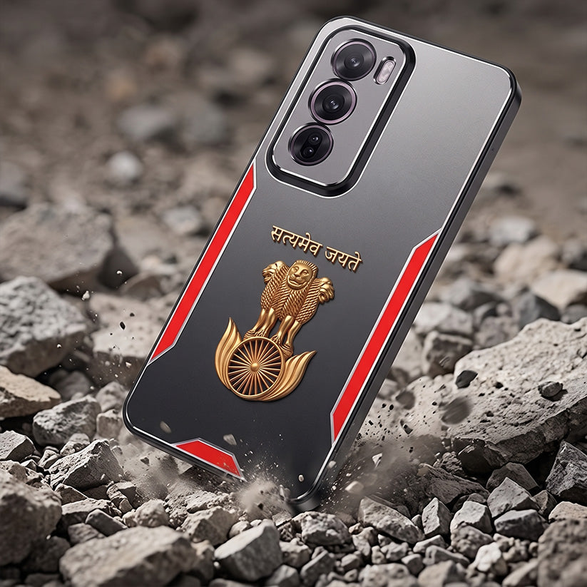 Oppo Reno 12 Pro 5G Satyamev Jayate 3D Metal Aluminium Back Case