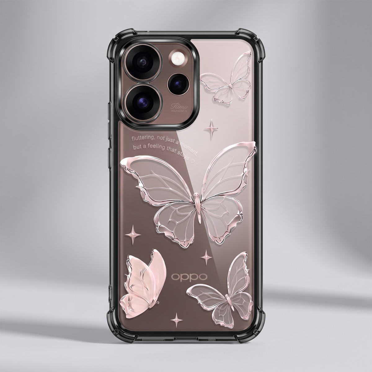 Oppo Reno 15 Pro Mini 5G Transparent Butterfly Anti-Yellow Airbag Cover