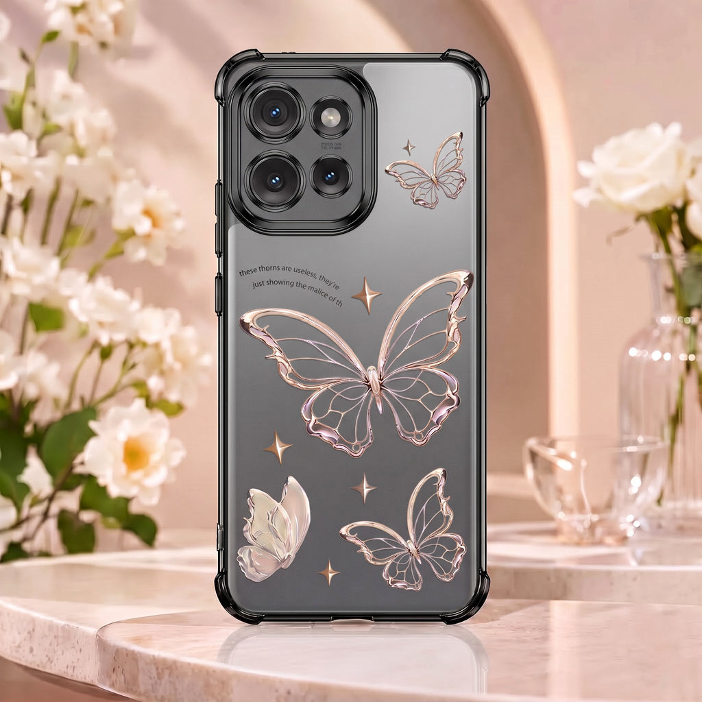 Motorola Edge 50 5G Transparent Butterfly Anti-Yellow Airbag Cover