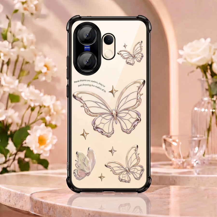 Vivo X200 FE 5G Transparent Butterfly Anti-Yellow Airbag Cover