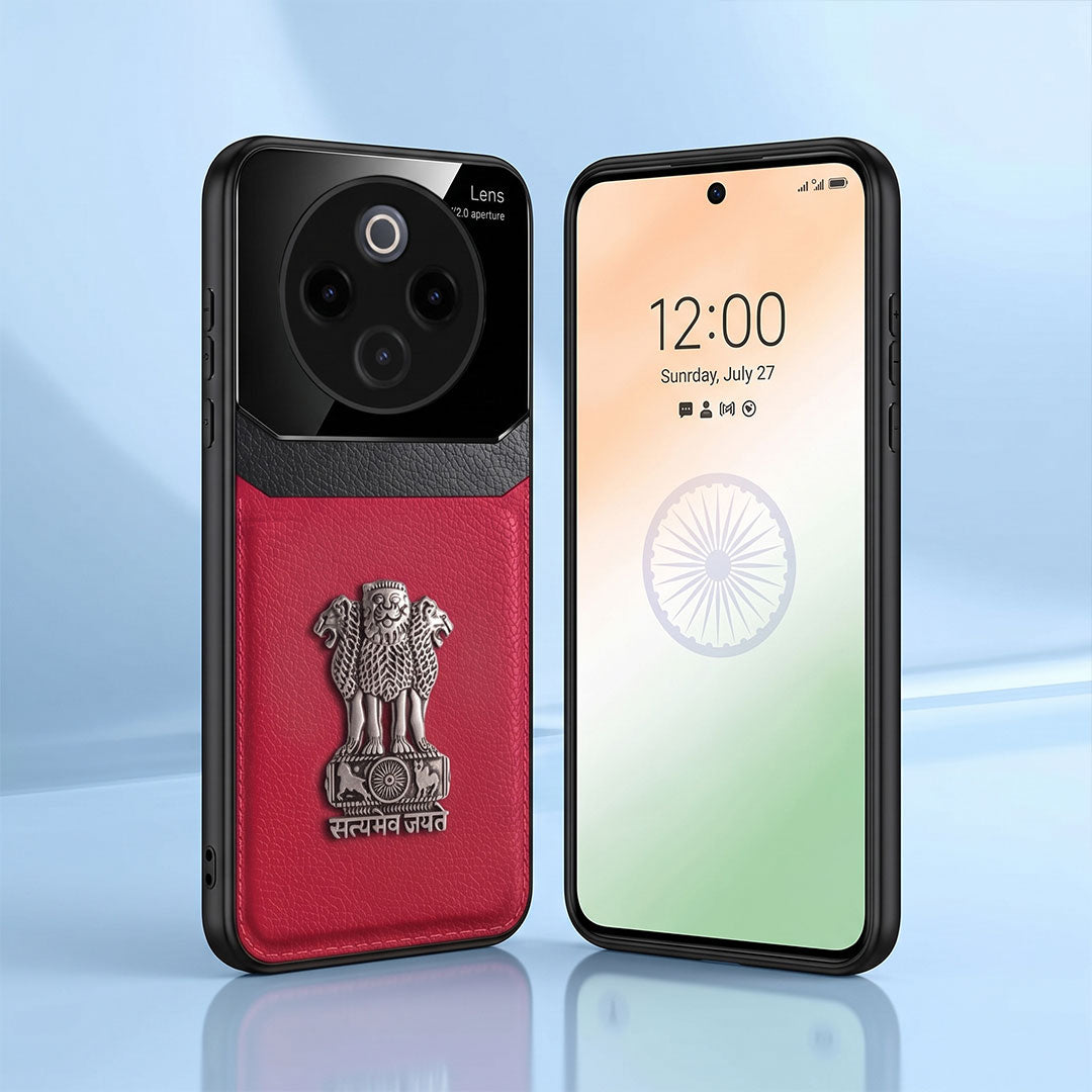 Vivo T4 5G Satyamev Jayate 3D Metal Leather Back Case