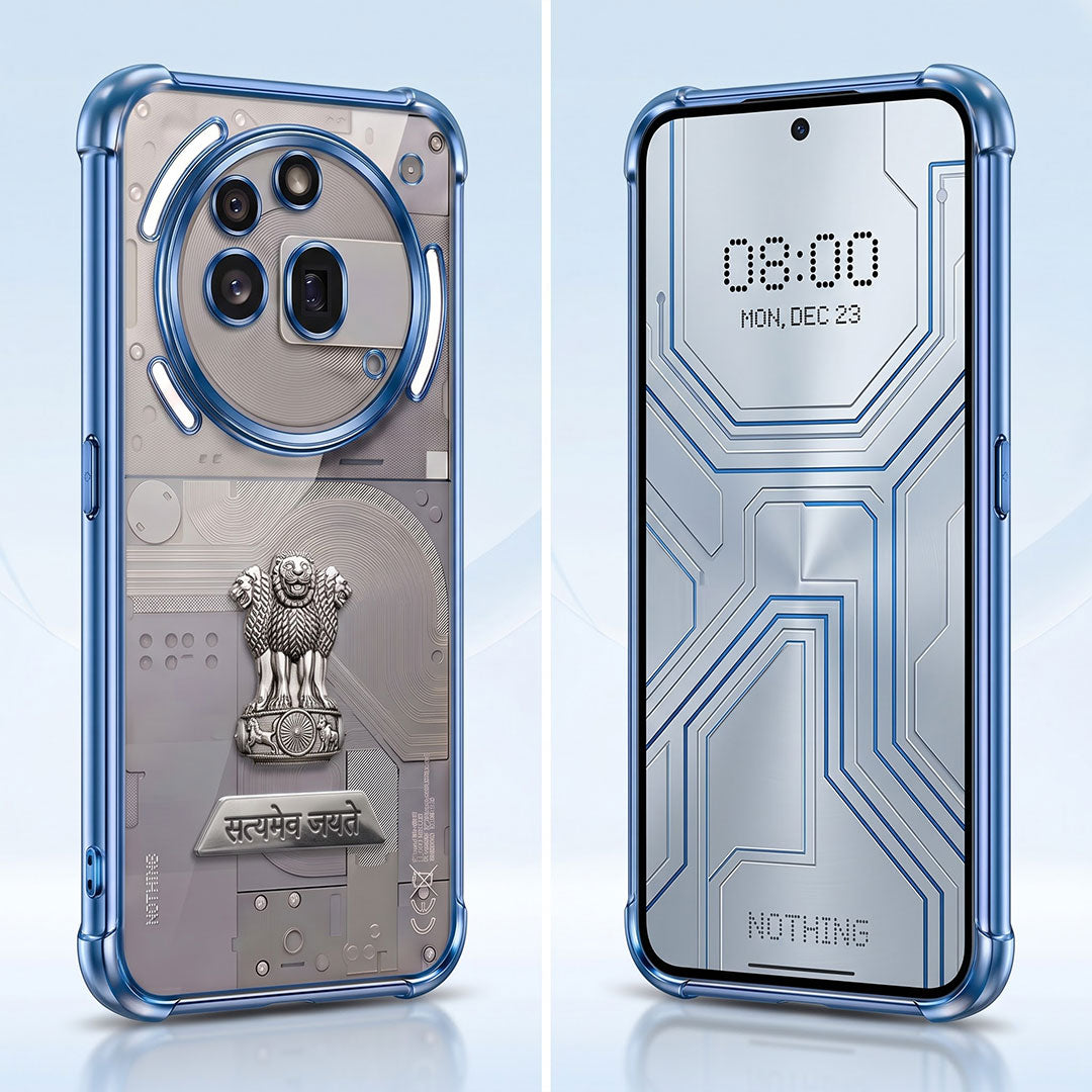 Nothing Phone 3a Pro 5G Satyamev Jayate 2-in-1 Emblem Transparent Shockproof Airbag Case