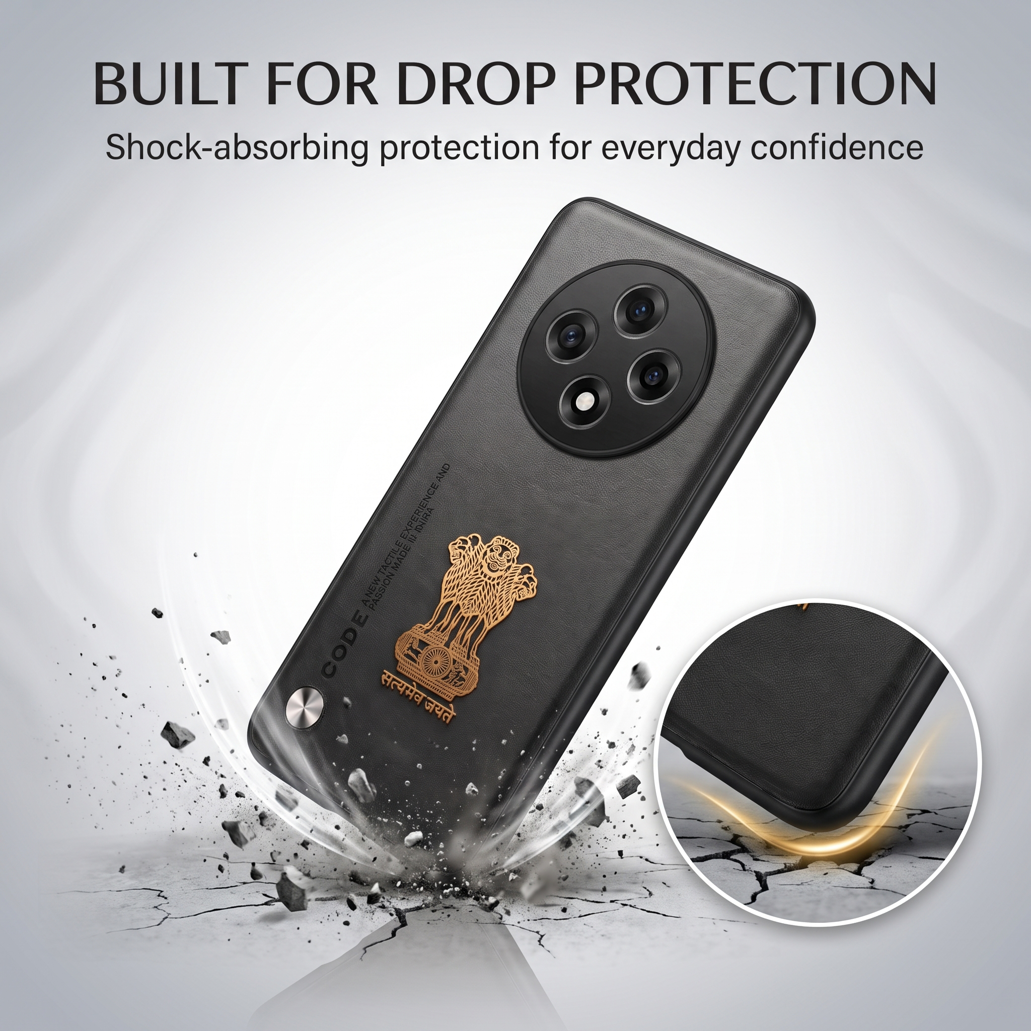 Oppo F27 Pro+ 5G Satyamev Jayate Vegan Leather Back Case