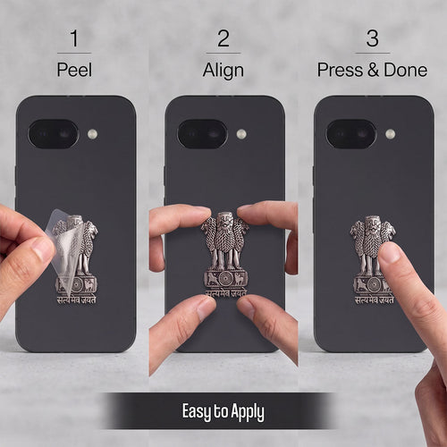 Google Pixel 9a 5G Compatible Satyamev Jayate 3D Metal Emblem Sticker