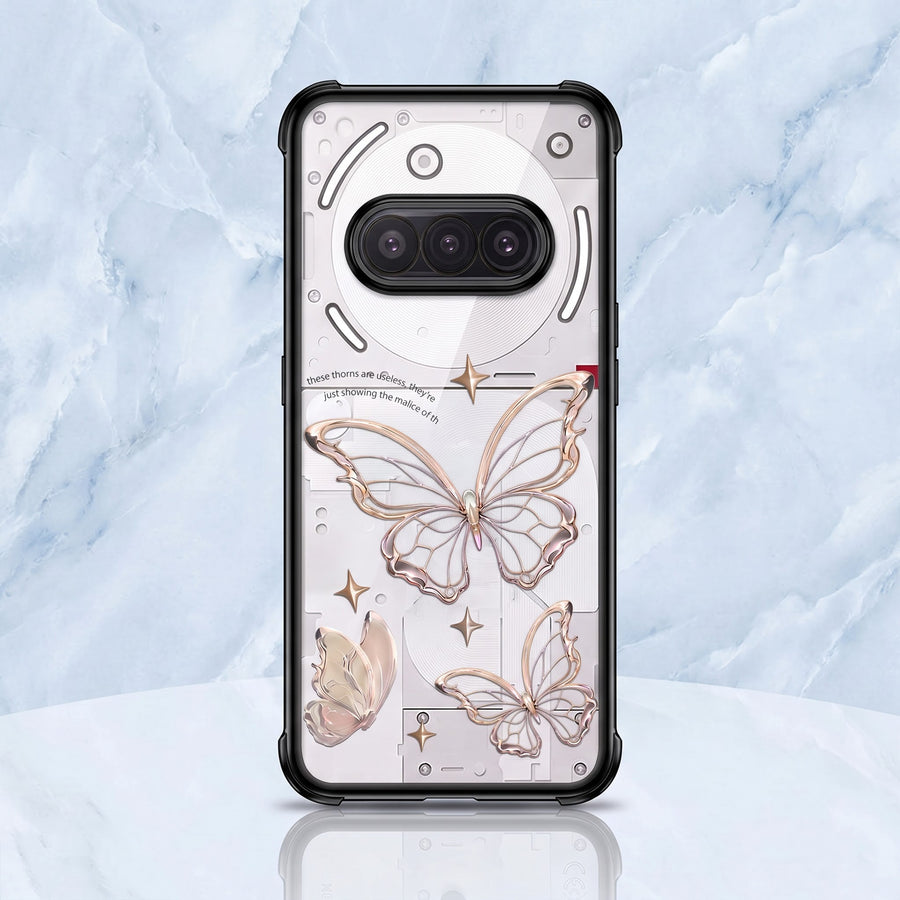 Nothing Phone 3A 5G Transparent Butterfly Anti-Yellow Airbag Cover