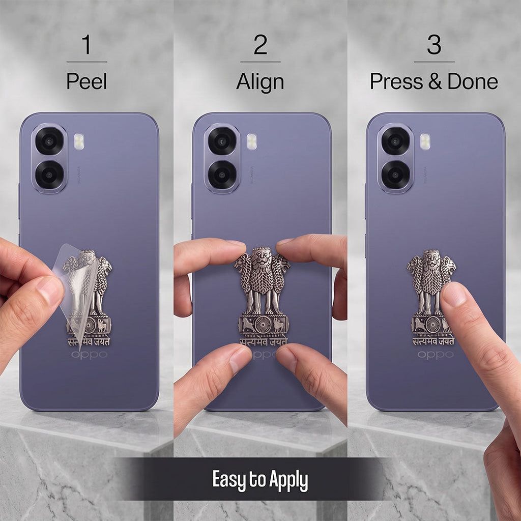 OPPO A6s 5G Compatible Satyamev Jayate 3D Metal Emblem Sticker
