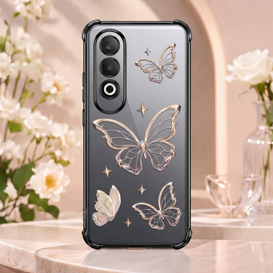 Oneplus Nord CE4 5G Transparent Butterfly Anti-Yellow Airbag Cover