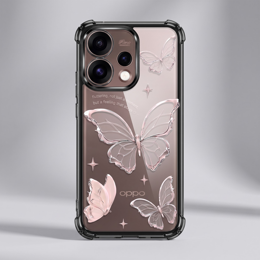 Oppo Reno 15 5G Transparent Butterfly Anti-Yellow Airbag Cover