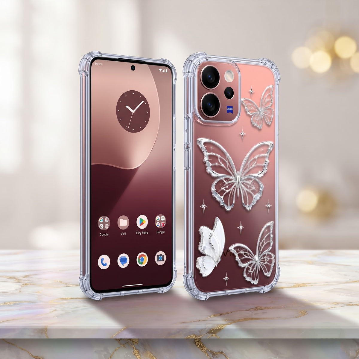Vivo V70  5G Transparent Butterfly Airbag Cover
