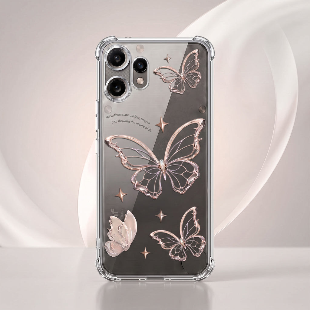 Nothing Phone 2 Pro 5G Transparent Butterfly Anti-Yellow Airbag Cover