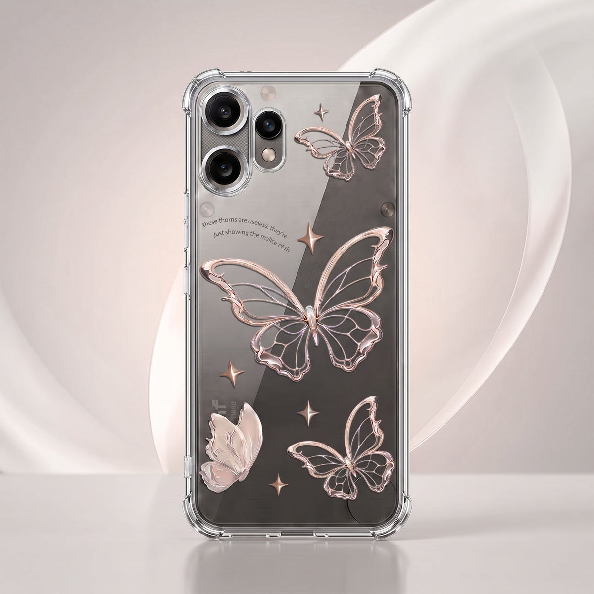 Nothing Phone 2 Pro 5G Transparent Butterfly Anti-Yellow Airbag Cover