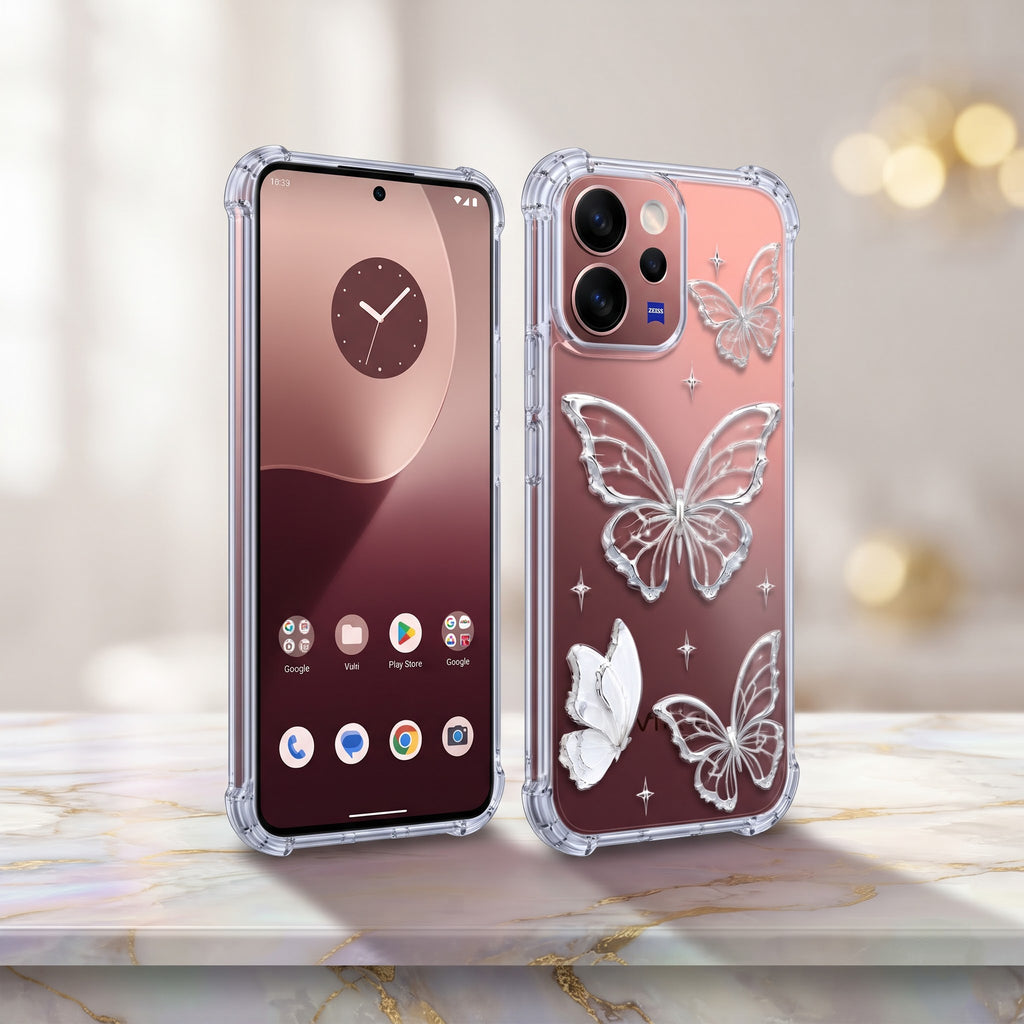 Vivo V70 Elite 5G Transparent Butterfly Airbag Cover
