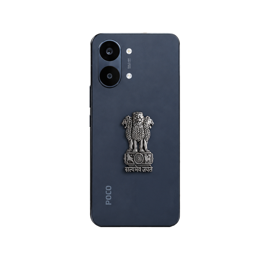 POCO X8 Pro 5G Compatible Satyamev Jayate 3D Metal Emblem Sticker