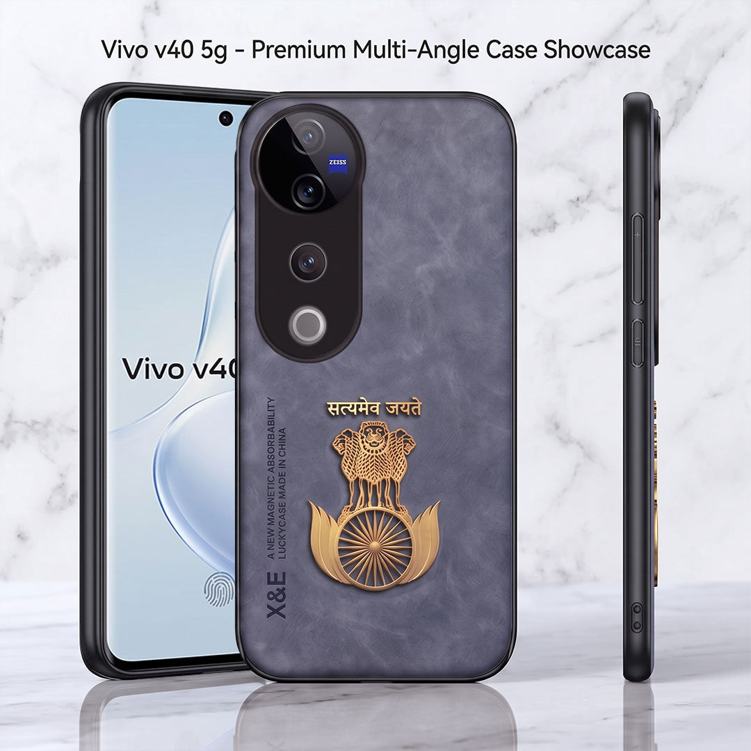 Vivo V40 Pro 5G Satyamev Jayate Comfortable Leather Phone Case