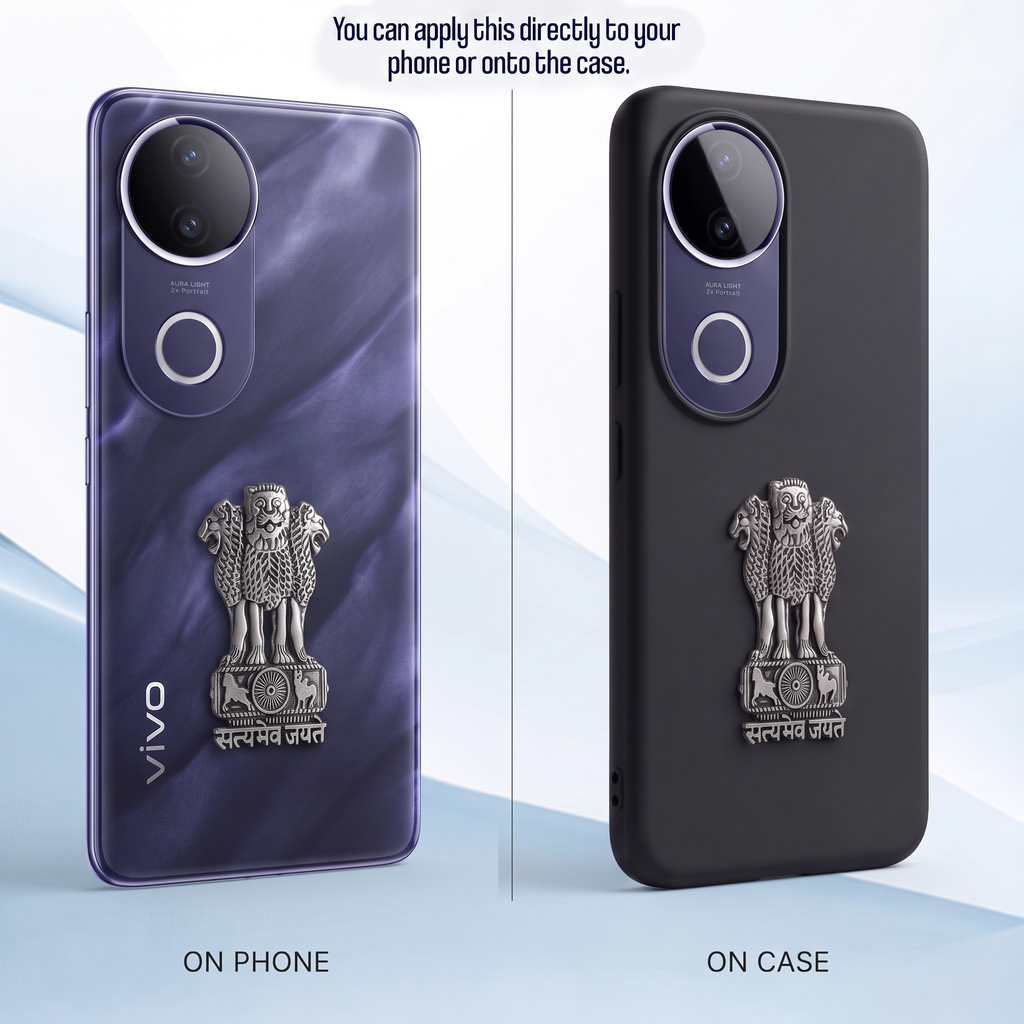 Vivo V50e 5G Compatible Satyamev Jayate 3D Metal Emblem Sticker