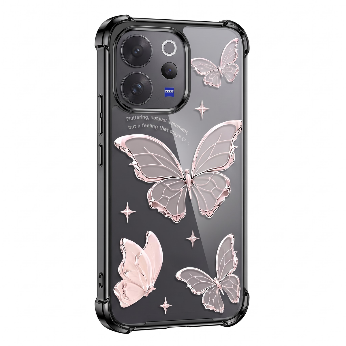 Vivo V70 5G Transparent Butterfly Anti-Yellow Airbag Cover