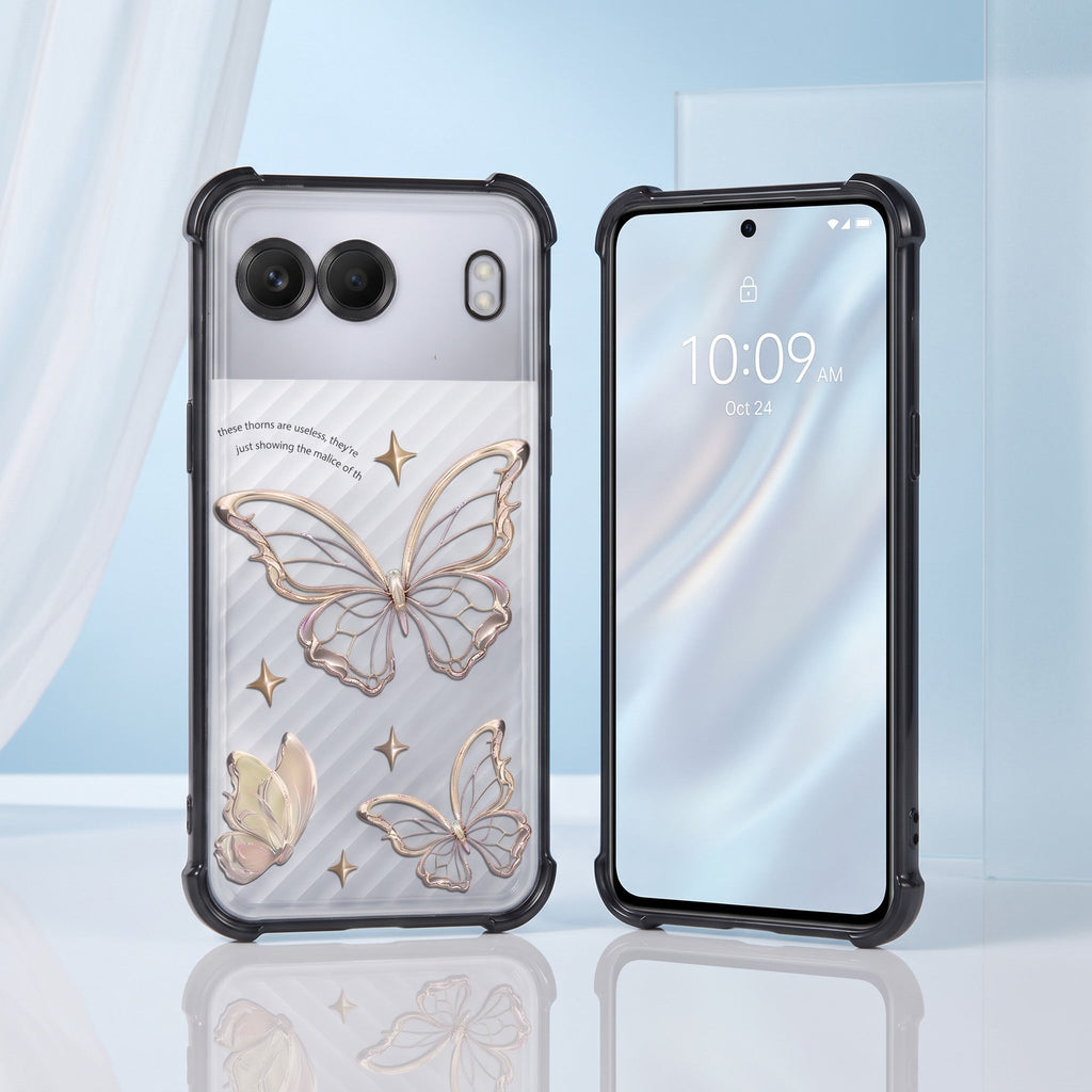 Oneplus Nord 4 5G Transparent Butterfly Anti-Yellow Airbag Cover