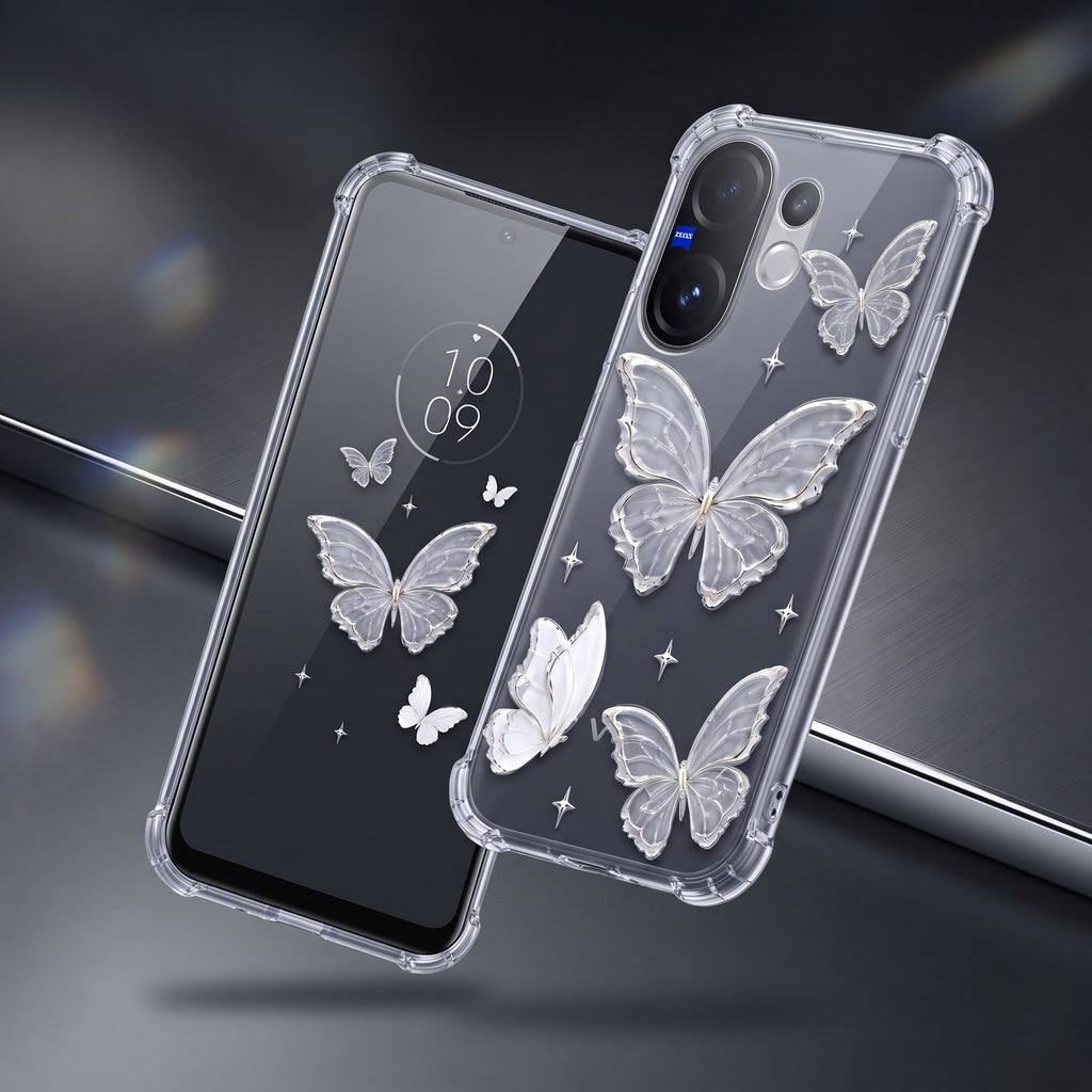 Vivo V60 5G Transparent Butterfly Airbag Cover