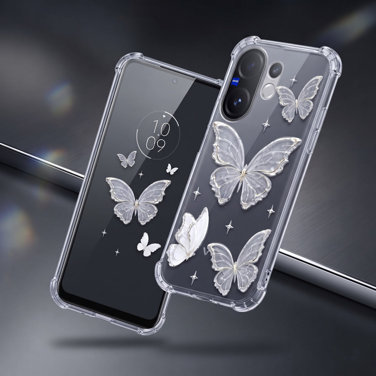 Vivo V60 5G Transparent Butterfly Airbag Cover