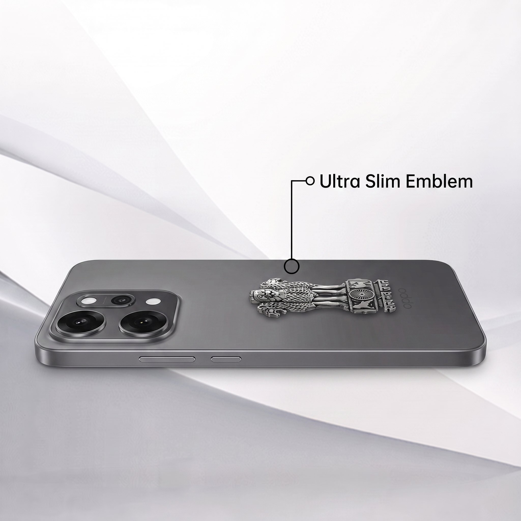 OPPO Reno 14 Pro 5G Compatible Satyamev Jayate 3D Metal Emblem Sticker