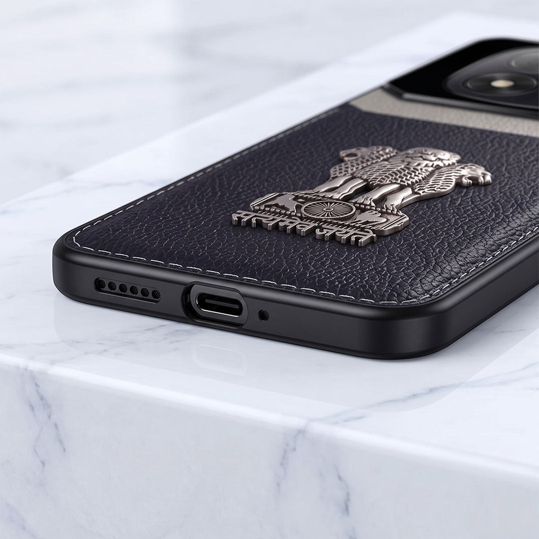 Redmi Note 14 Pro+ 5G Satyamev Jayate 3D Metal Leather Back Case