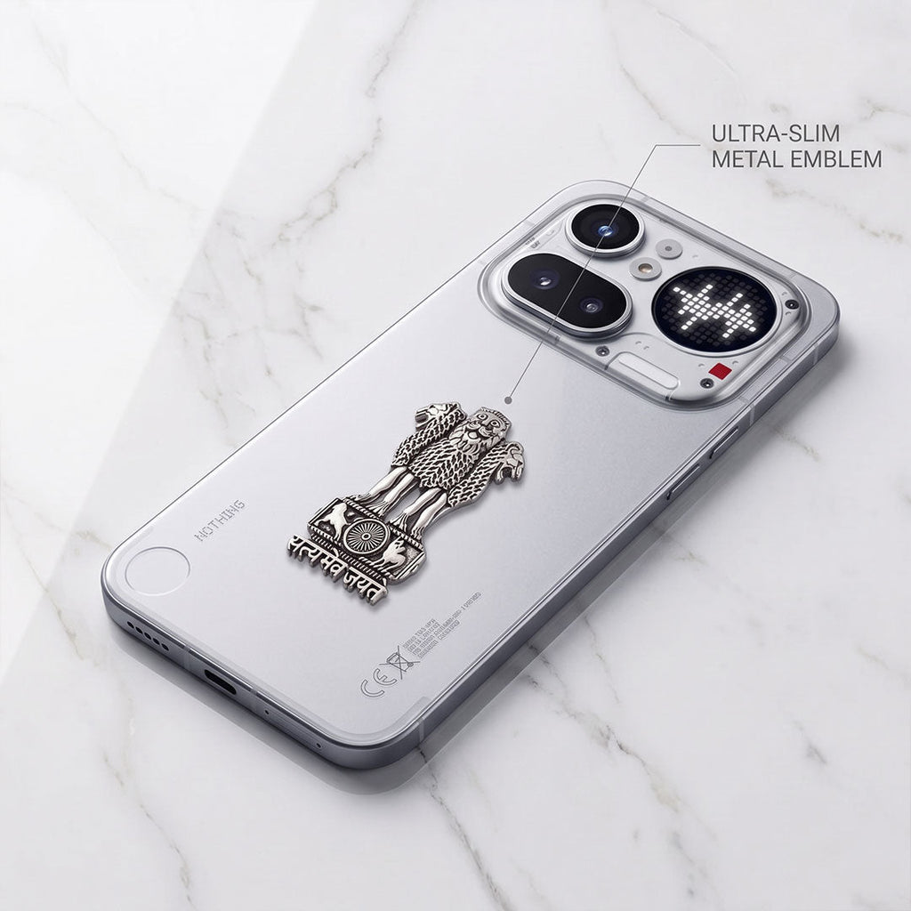 Nothing Phone 4A Pro 5G Compatible Satyamev Jayate 3D Metal Emblem Sticker