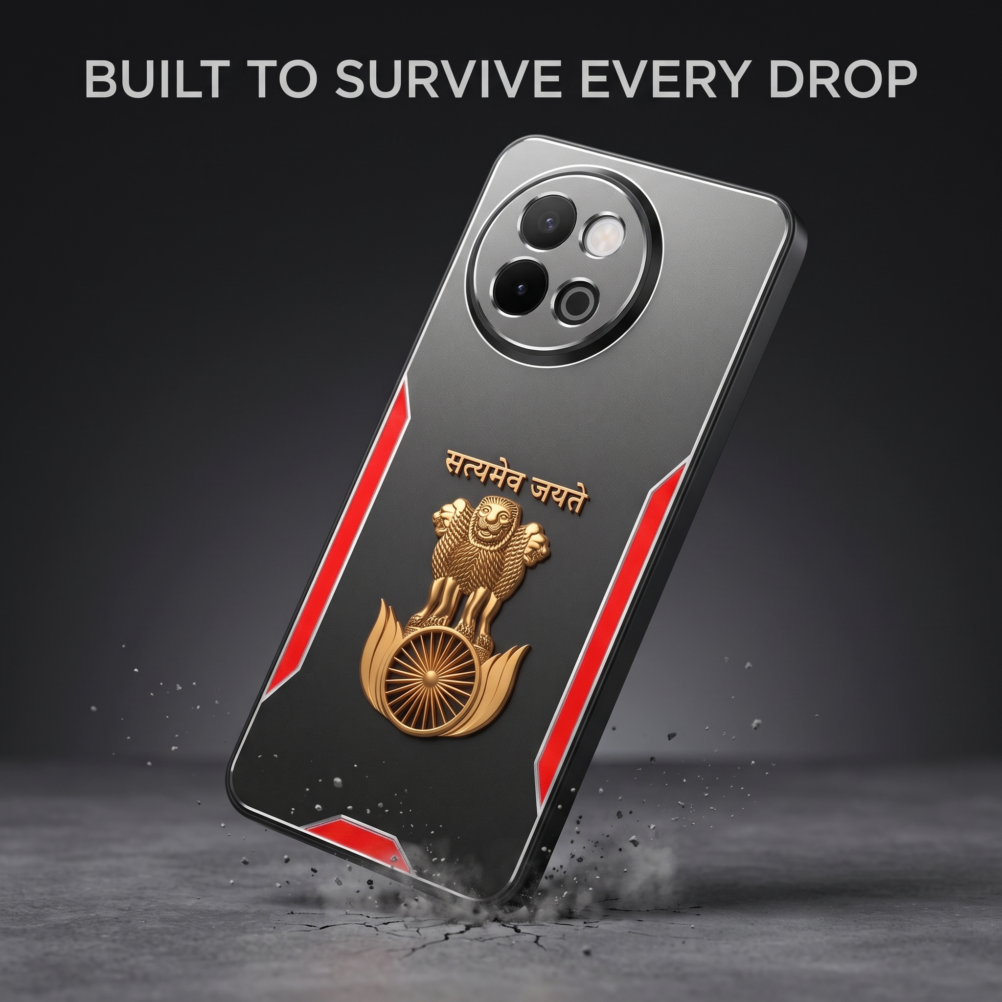 Vivo Y58 5G Satyamev Jayate 3D Metal Aluminium Back Case