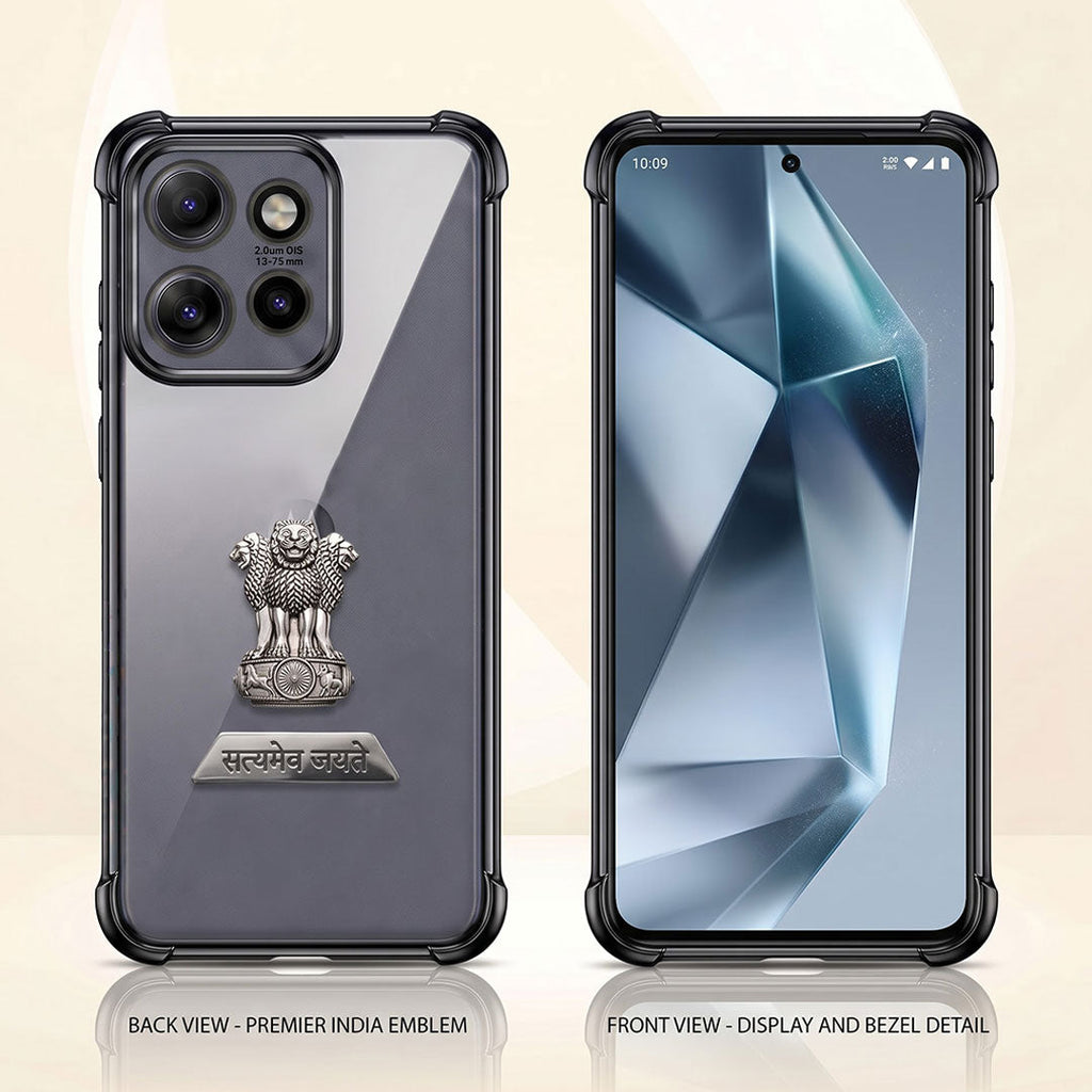 Motorola Edge 50 5G Satyamev Jayate 2-in-1 Emblem Transparent Shockproof Airbag Case