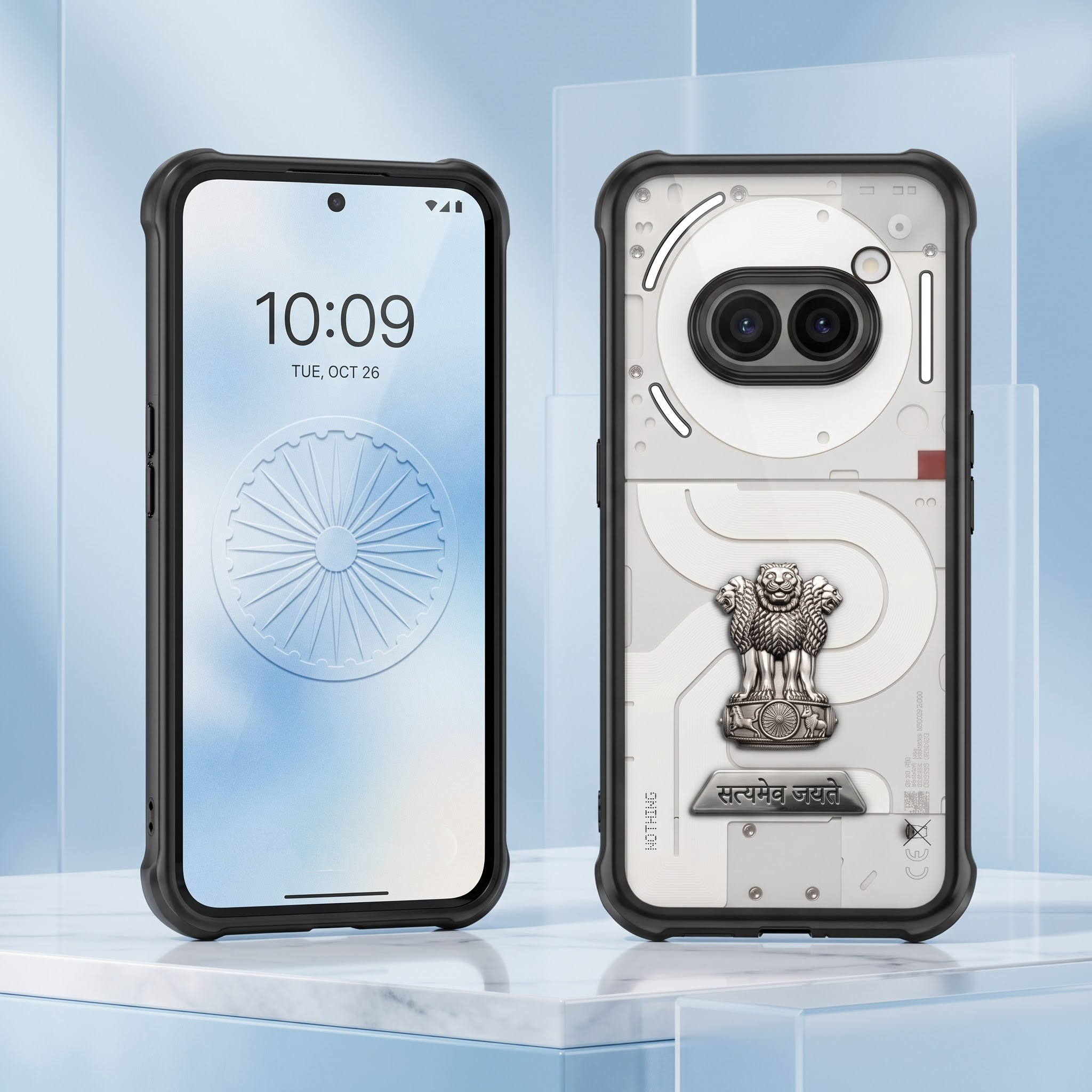 Nothing Phone 2a 5G Satyamev Jayate 2-in-1 Emblem Transparent Shockproof Airbag Case